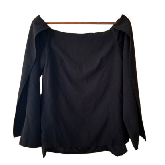 Nwt Do + Be Off Shoulder Open Sleeve Tailored Black Top Size Small - Picture 1 of 7
